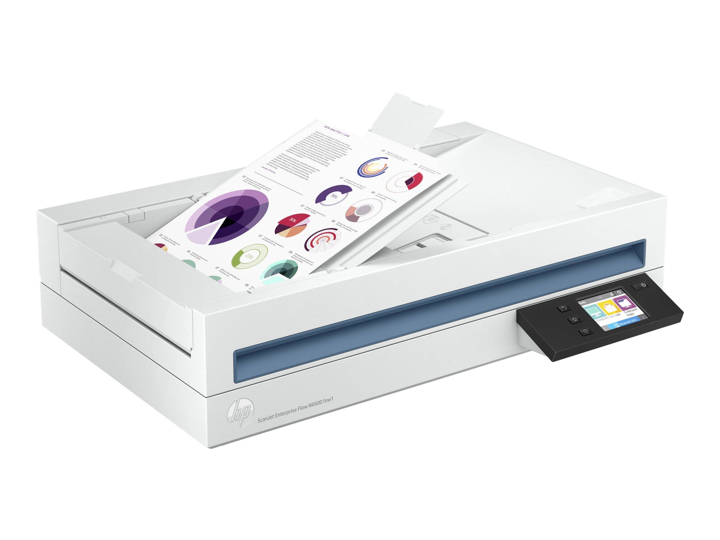 HP ScanJet Flow Enterprise N6600 fnw1 Dokumentenscanner 216 x 5362 mm 600 x 600 dpi 50 Seiten/min USB 3.0, Gigabit-LAN (1 Gbit/s), WLAN