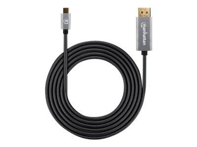Manhattan USB-C to DisplayPort 1.4 Cable, 8K@60Hz, 2m, Male to Male, Black, Three Year Warranty, Polybag - DisplayPort-K
