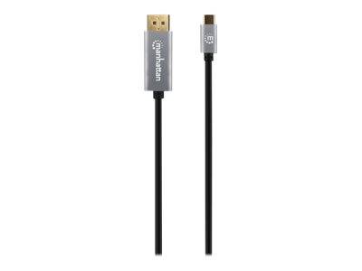Manhattan USB-C to DisplayPort 1.4 Cable, 8K@60Hz, 2m, Male to Male, Black, Three Year Warranty, Polybag - DisplayPort-K