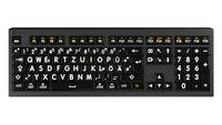 LogicKeyboard Mac Astra 2 Großdruck-Tastatur DE Hintergrundbeleuchtung, Weiß auf Schwarz