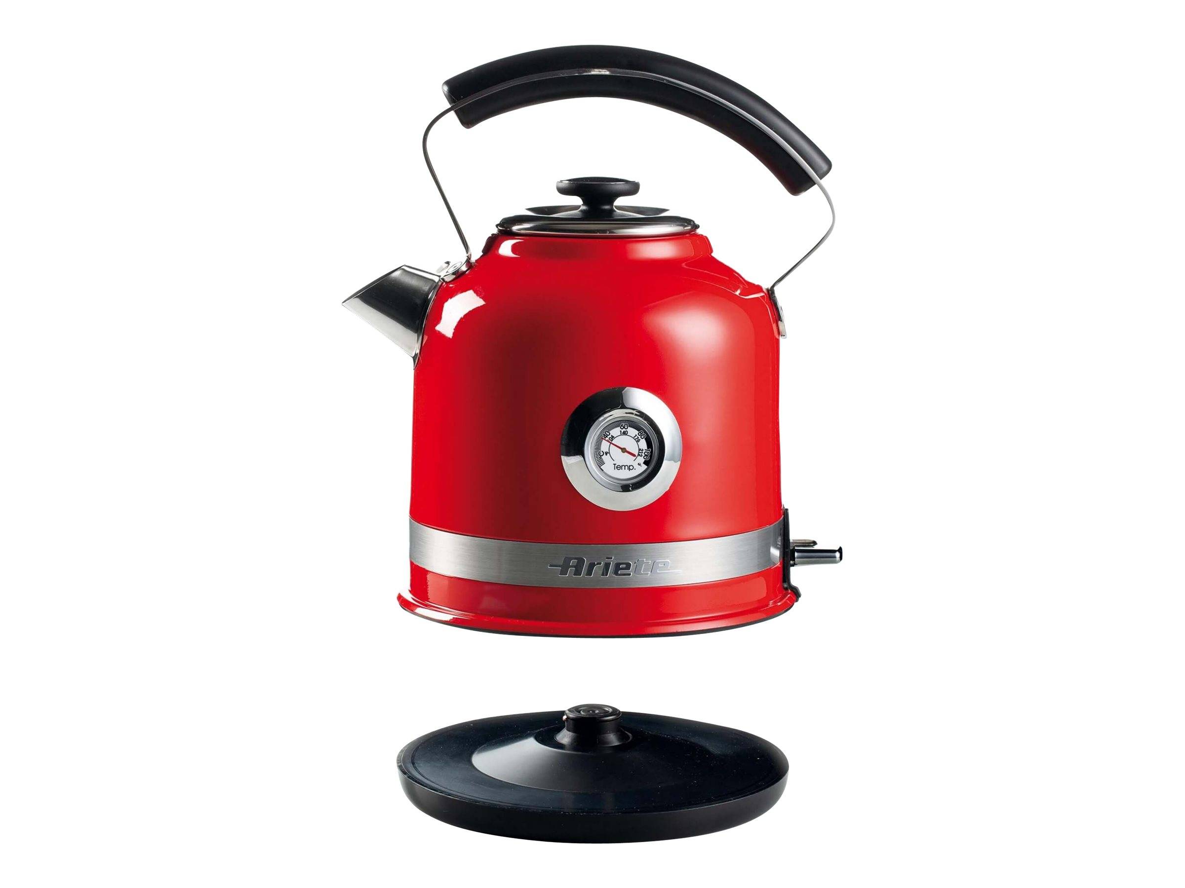 Ariete Moderna 2854/00, 1,7 l, 2000 W, Schwarz, Rot, Edelstahl, Wasserstandsanzeige, Überhitzungsschutz