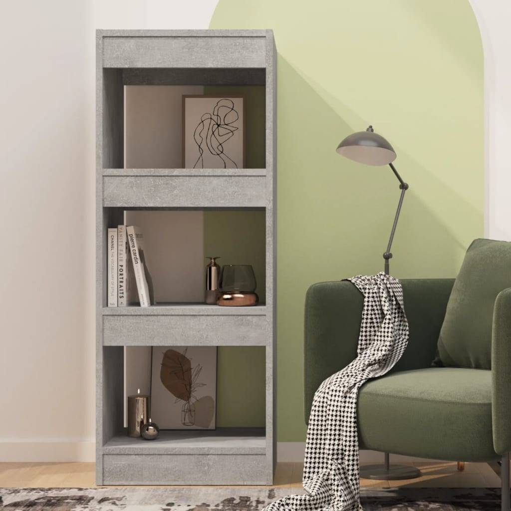 vidaXL Bücherregal/Raumteiler Betongrau 40x30x103 cm Holzwerkstoff