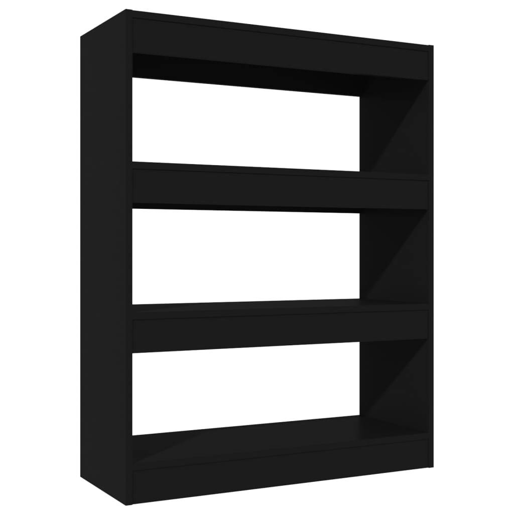 vidaXL Bücherregal/Raumteiler Schwarz 80x30x103 cm Holzwerkstoff
