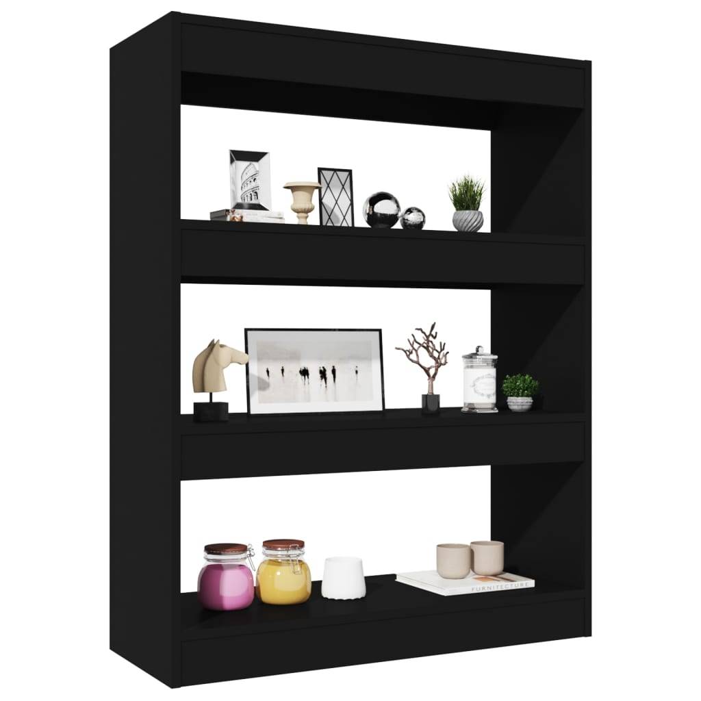 vidaXL Bücherregal/Raumteiler Schwarz 80x30x103 cm Holzwerkstoff