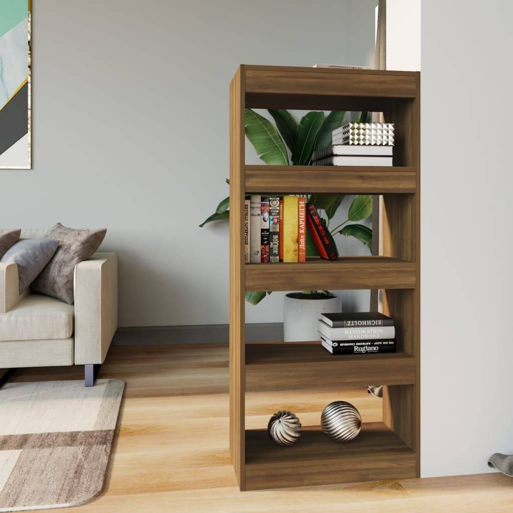 vidaXL Bücherregal/Raumteiler Braun Eichen-Optik 60x30x135 cm