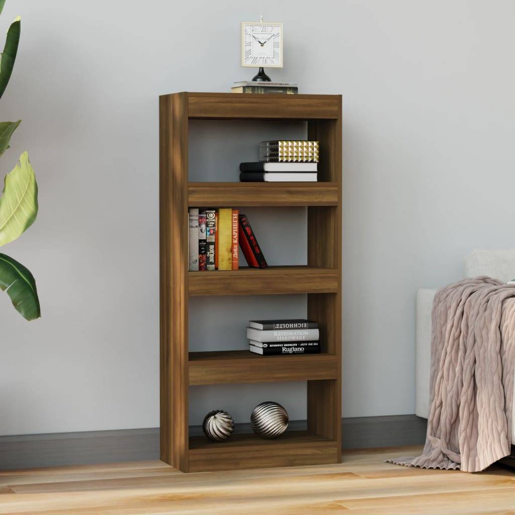 vidaXL Bücherregal/Raumteiler Braun Eichen-Optik 60x30x135 cm
