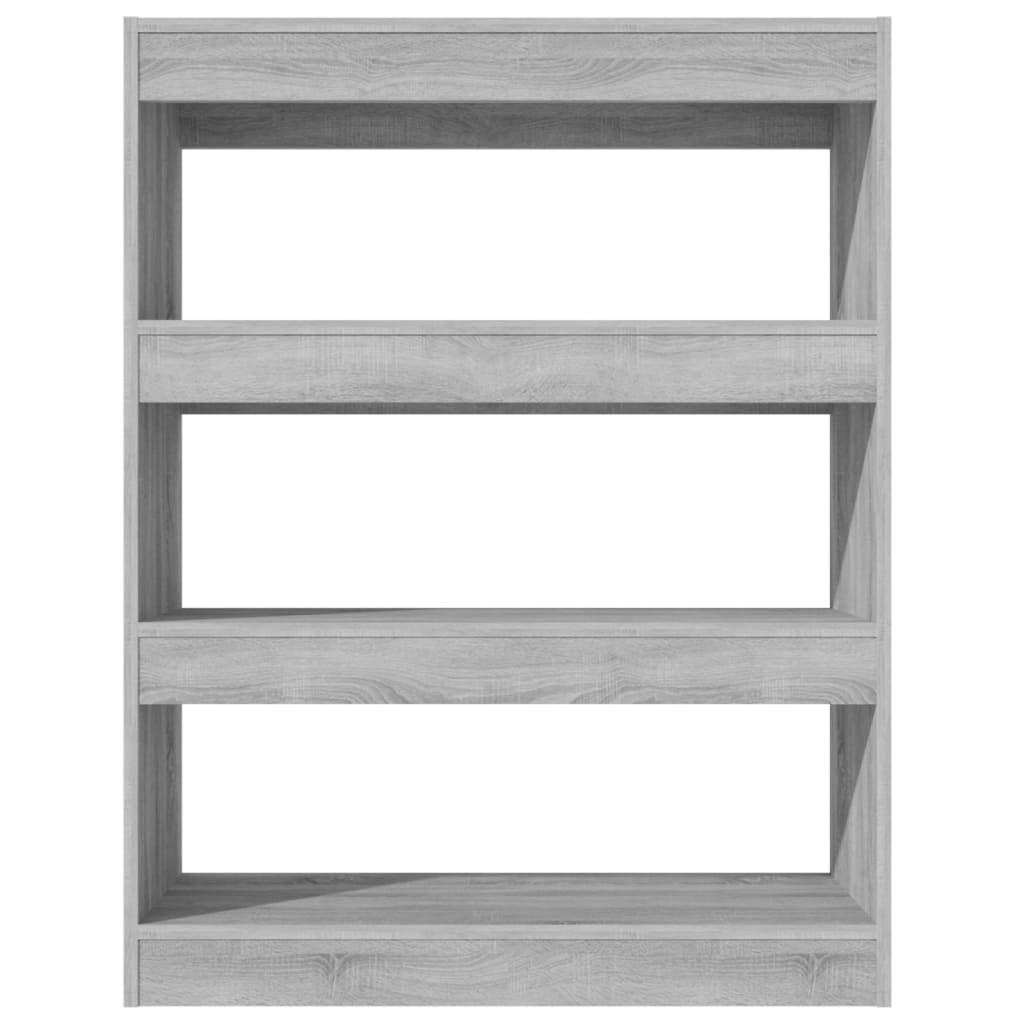 vidaXL Bücherregal/Raumteiler Grau Sonoma 80x30x103 cm Holzwerkstoff