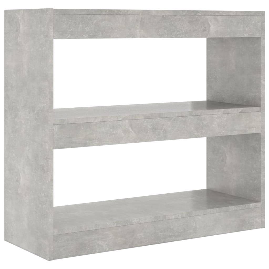 vidaXL Bücherregal/Raumteiler Betongrau 80x30x72 cm