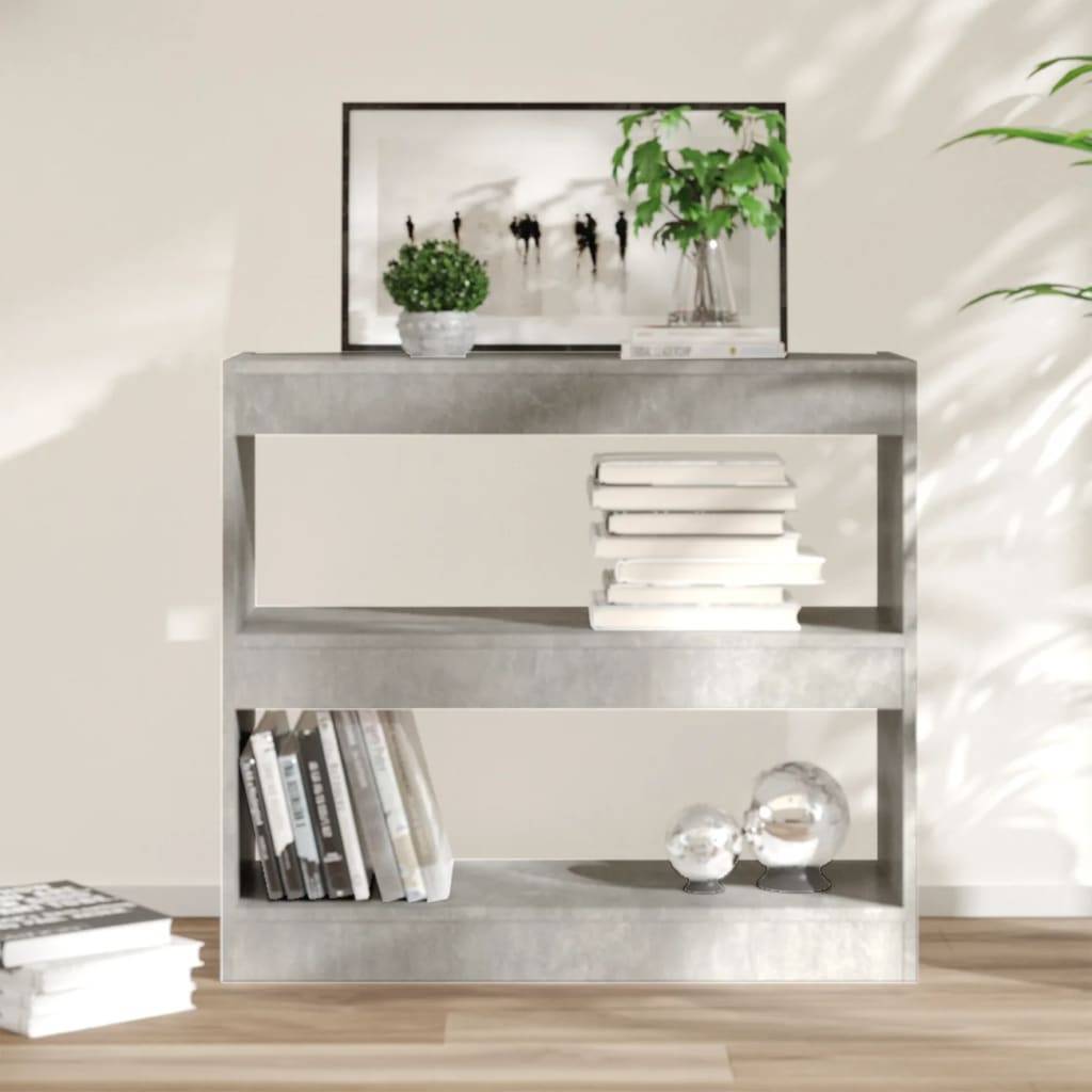 vidaXL Bücherregal/Raumteiler Betongrau 80x30x72 cm