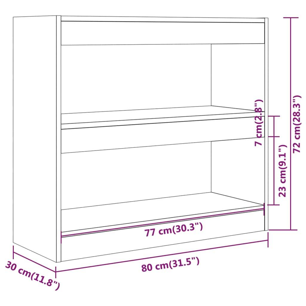 vidaXL Bücherregal/Raumteiler Betongrau 80x30x72 cm