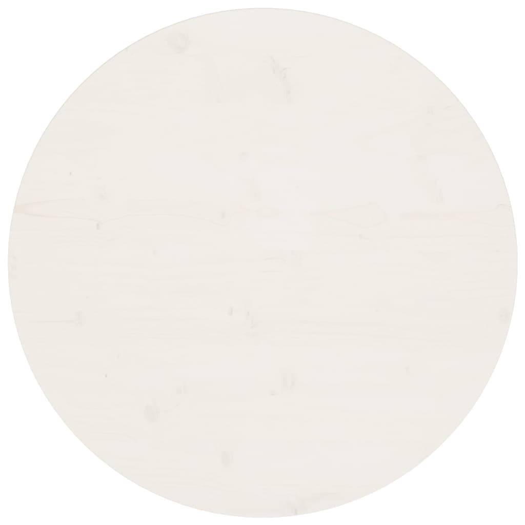 vidaXL Tischplatte Weiß Ø70x2,5 cm Massivholz Kiefer