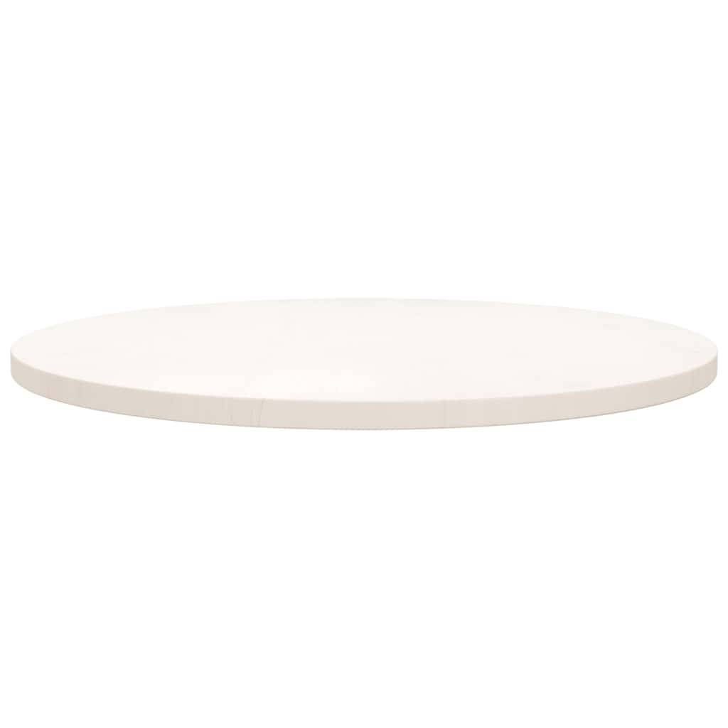 vidaXL Tischplatte Weiß Ø70x2,5 cm Massivholz Kiefer