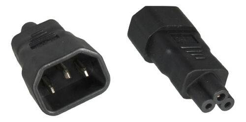 Netzadapter IEC C14 auf IEC C5, Kaltgerätestecker - Mickey Mouse Stromversorgung IEC C14 auf IEC C5