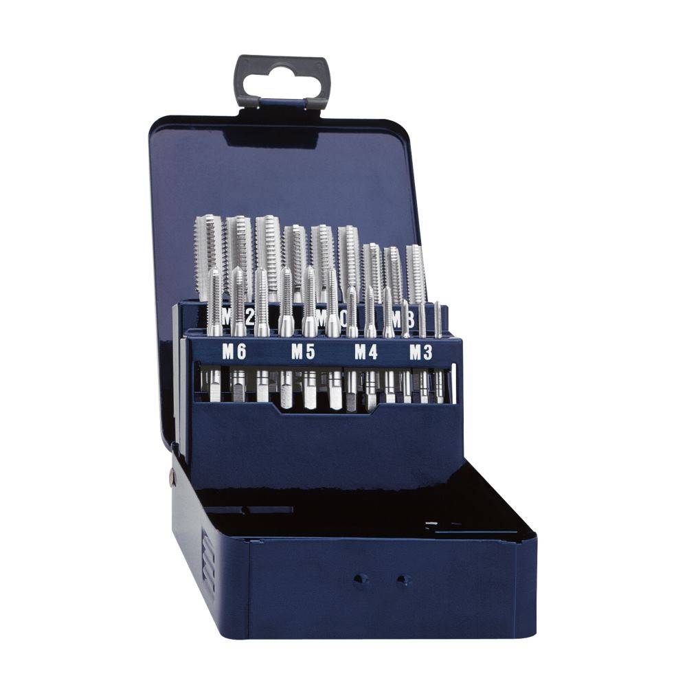 10701 Handgewindebohrer-Set 21teilig metrisch Rechtsschneidend DIN 352