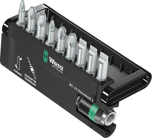 Wera 8600-9/TZ 05056375001 Bit-Set 10teilig Schlitz, Kreuzschlitz Phillips, Kreuzschlitz Pozidriv T