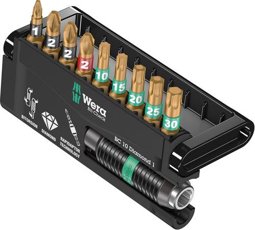 8751-9/BDC 05057116001 Bit-Set 10teilig Kreuzschlitz Phillips, Kreuzschlitz Pozidriv, Innen-TOR