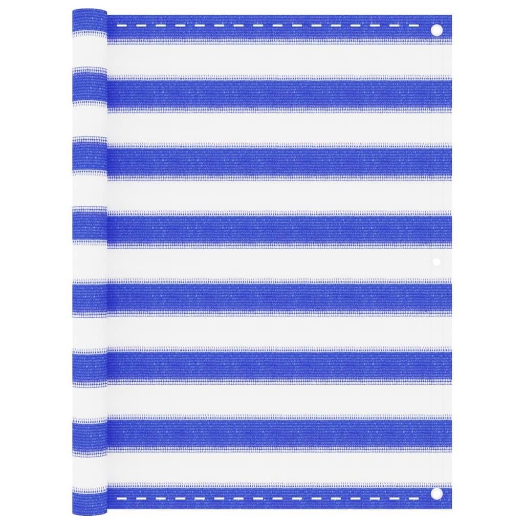vidaXL Balkon-Sichtschutz Blau und Weiß 90x300 cm HDPE