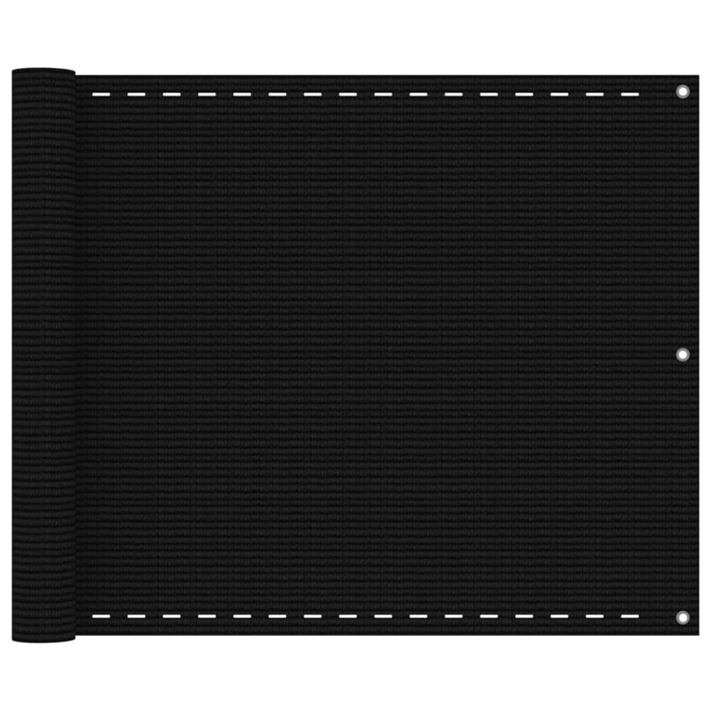 vidaXL Balkon-Sichtschutz Schwarz 75x400 cm HDPE