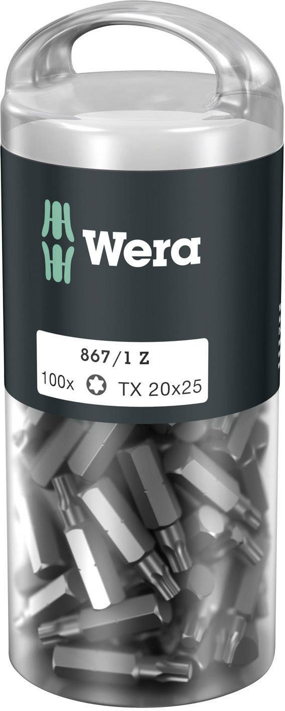 'Wera' Schraubbits in schwarzer Verpackung mit 100 Stück, TX 20x25.