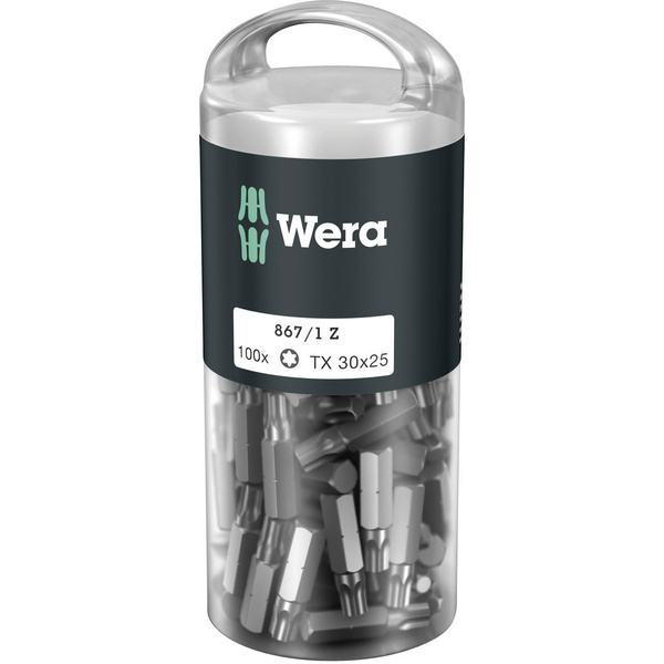 Wera 867/1 Z TORX® DIY 100 SiS 05072451001 Torx-Bit T 30 Werkzeugstahl legiert, zähhart D 6.3 100St.