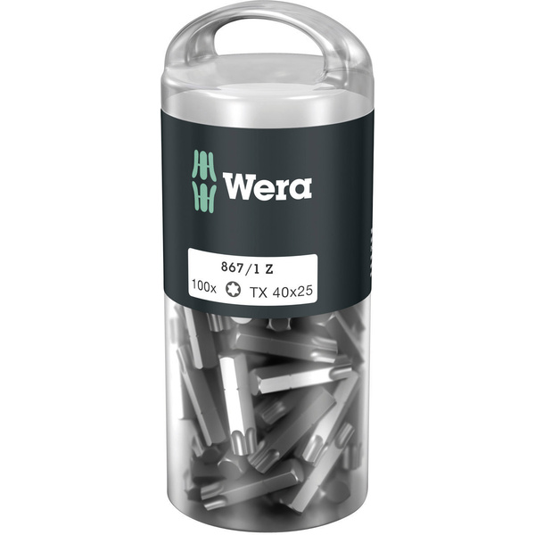 Wera 867/1 Z TORX® DIY 100 SiS 05072452001 Torx-Bit T 40 Werkzeugstahl legiert, zähhart D 6.3 100St.