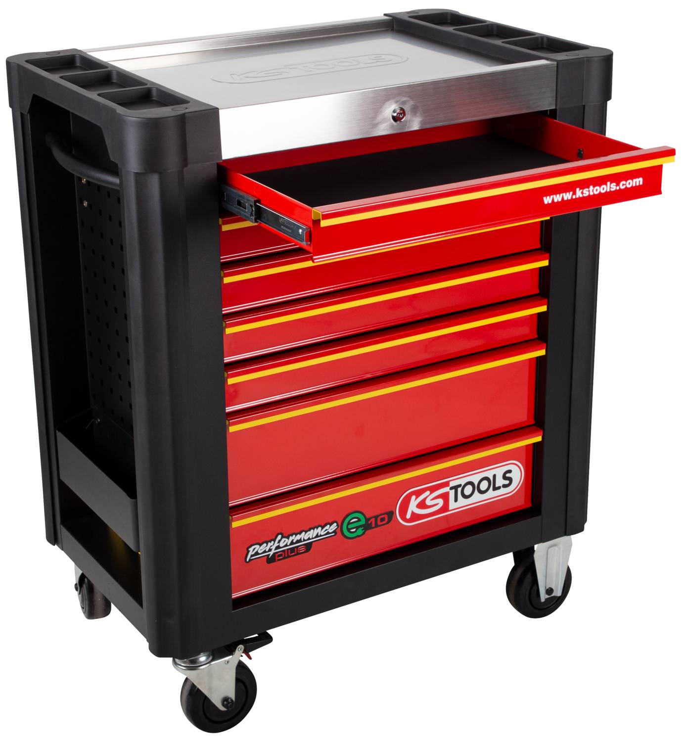 PERFORMANCEplus e10 SCHWARZ/ROT Werkstattwagen mit 7 Schubladen