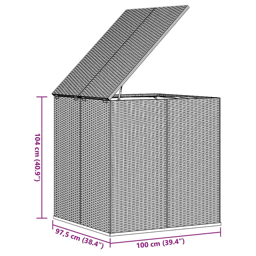vidaXL Garten-Kissenbox PE Rattan 100x97,5x104 cm Braun