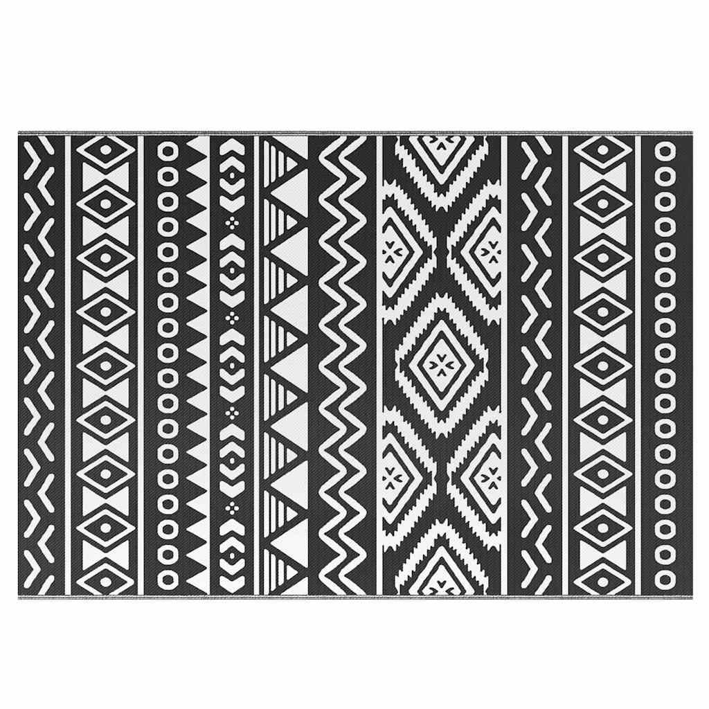 vidaXL Outdoor-Teppich Schwarz 160x230 cm PP