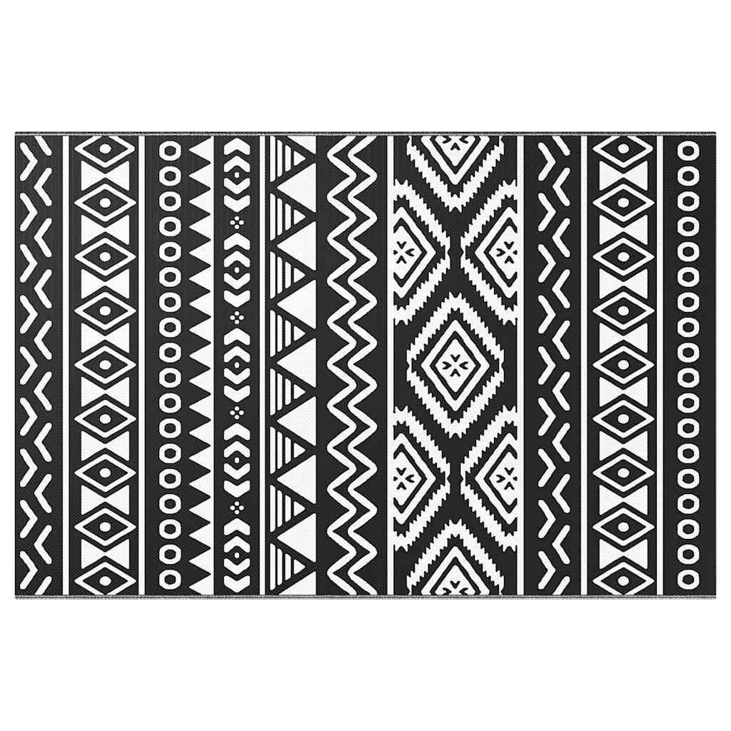vidaXL Outdoor-Teppich Schwarz 120x180 cm PP