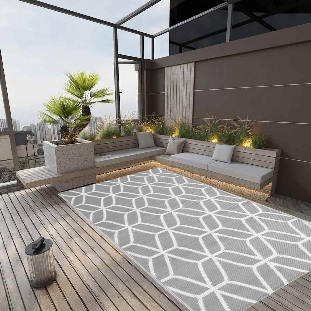 vidaXL Outdoor-Teppich Grau 140x200 cm PP