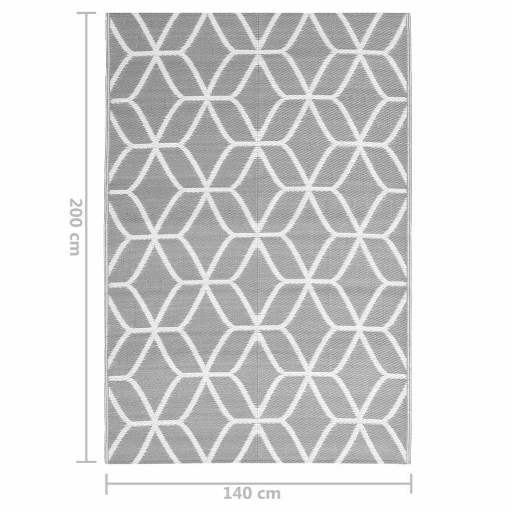 vidaXL Outdoor-Teppich Grau 140x200 cm PP