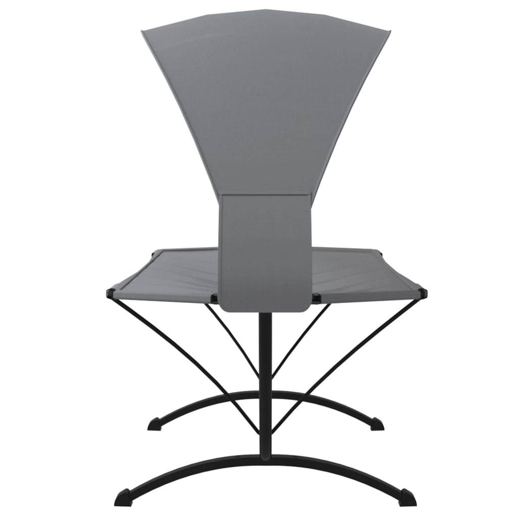 vidaXL Outdoor-Loungebett mit Dach Grau Stahl und Oxford-Stoff
