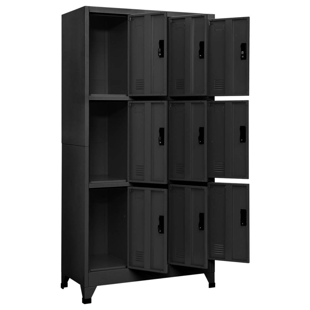 vidaXL Schließfachschrank Anthrazit 90x45x180 cm Stahl