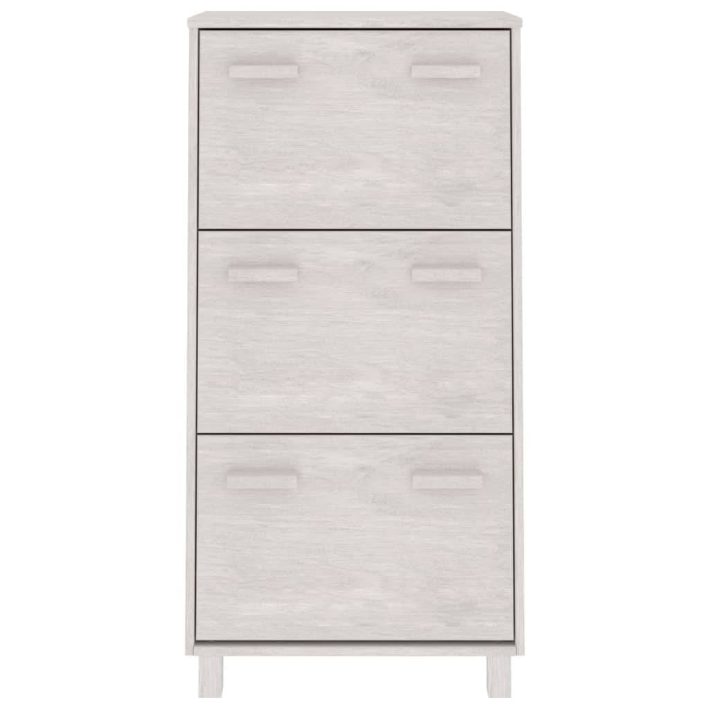 vidaXL Schuhschrank HAMAR Weiß 59,5x35x117 cm Massivholz Kiefer