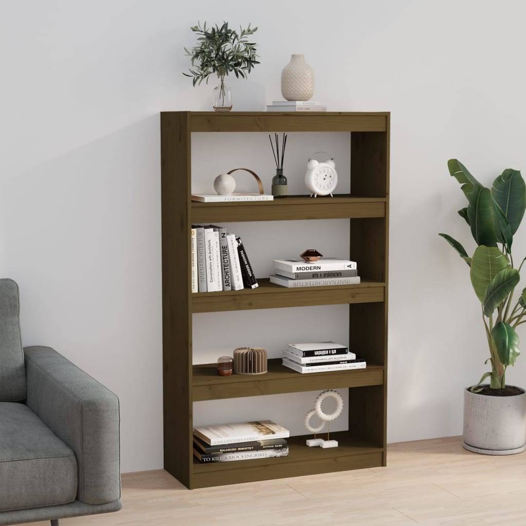 vidaXL Bücherregal/Raumteiler Honigbraun 80x30x135,5 cm Kiefernholz