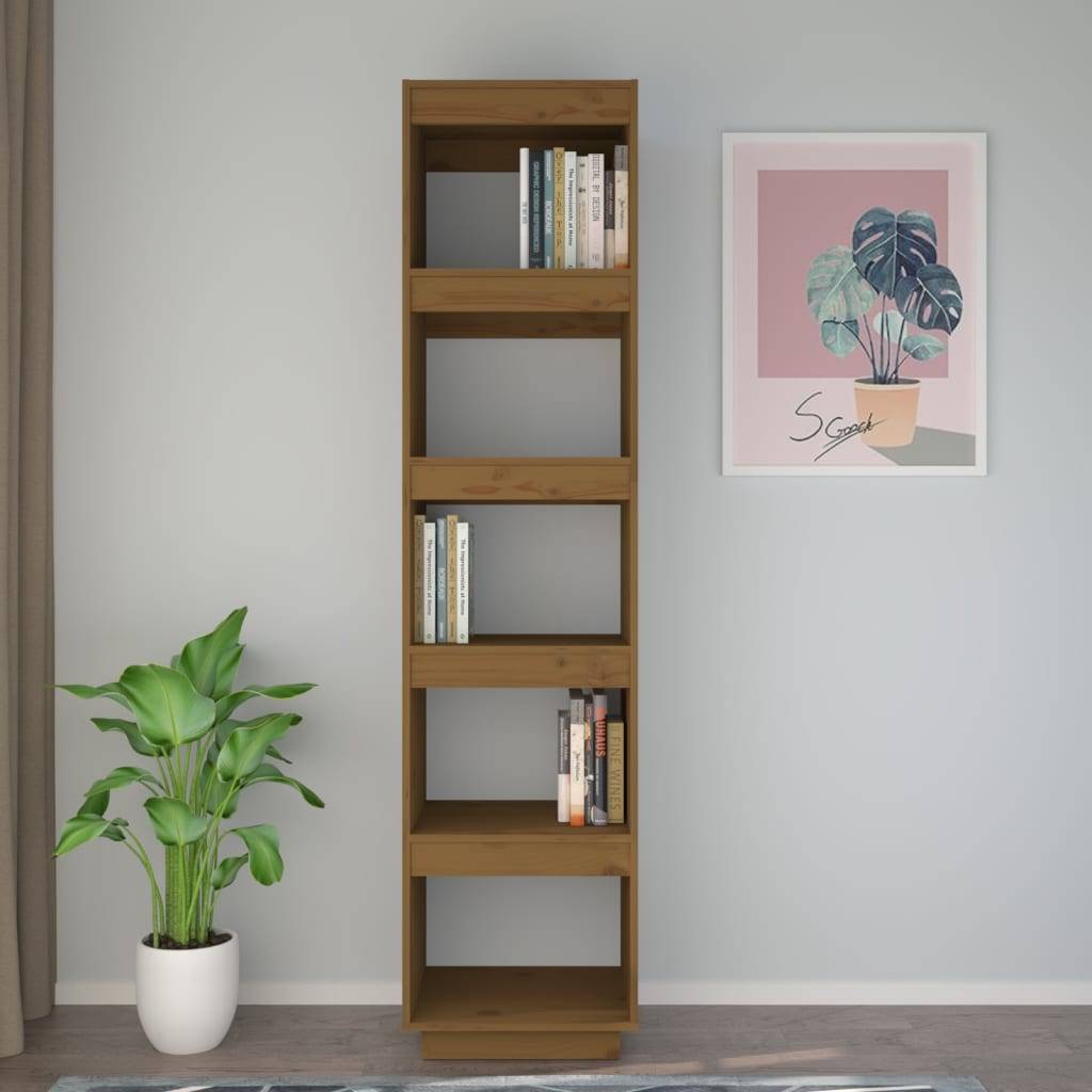 vidaXL Bücherregal/Raumteiler Honigbraun 40x35x167cm Massivholz Kiefer