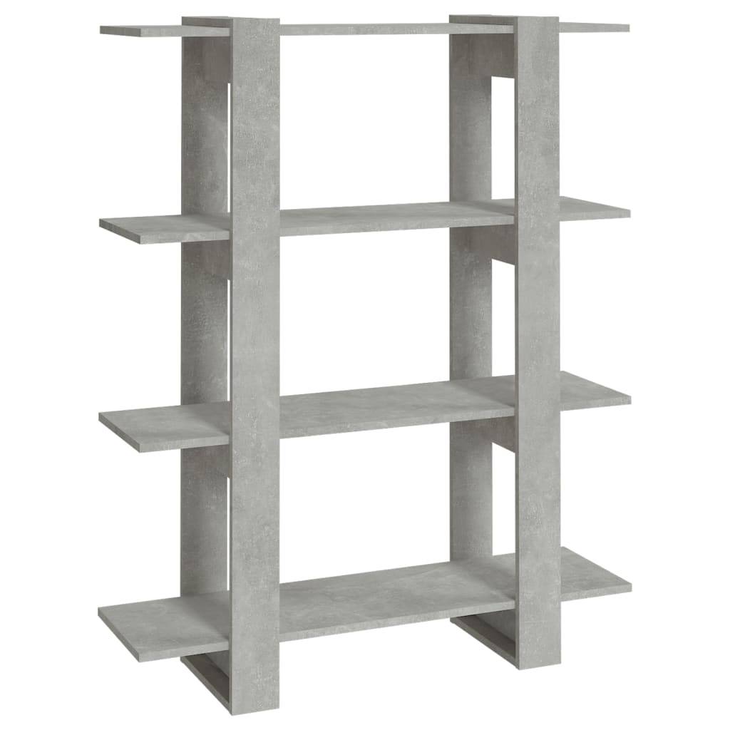 vidaXL Bücherregal/Raumteiler Betongrau 100x30x123,5 cm