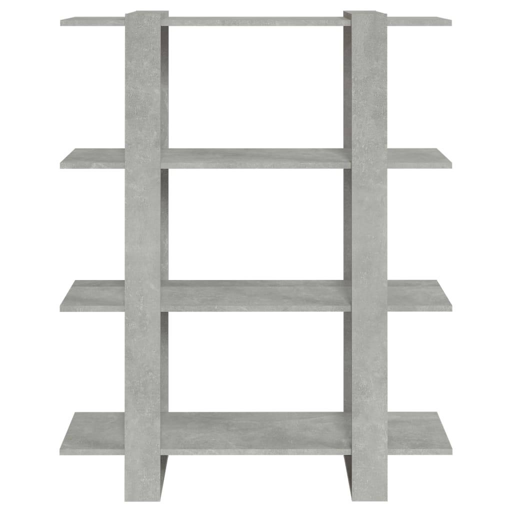 vidaXL Bücherregal/Raumteiler Betongrau 100x30x123,5 cm