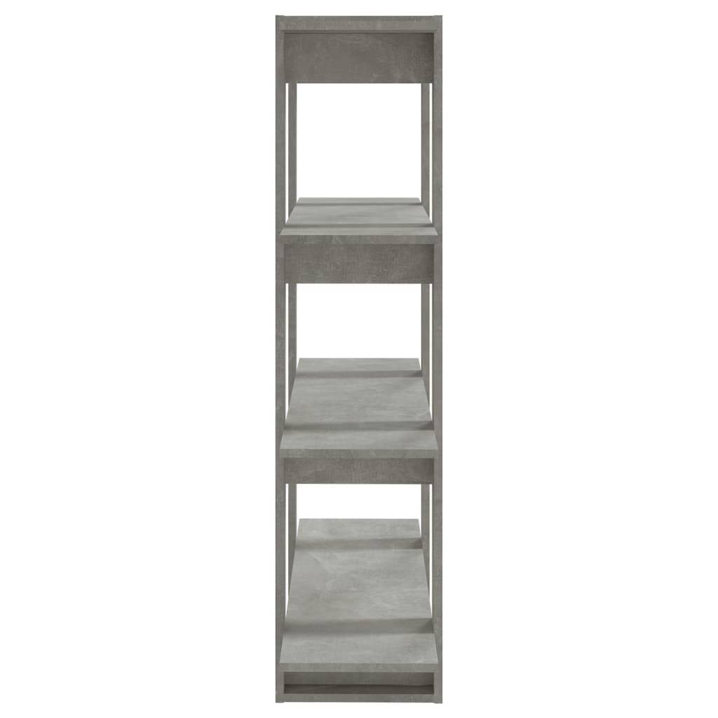 vidaXL Bücherregal/Raumteiler Betongrau 100x30x123,5 cm