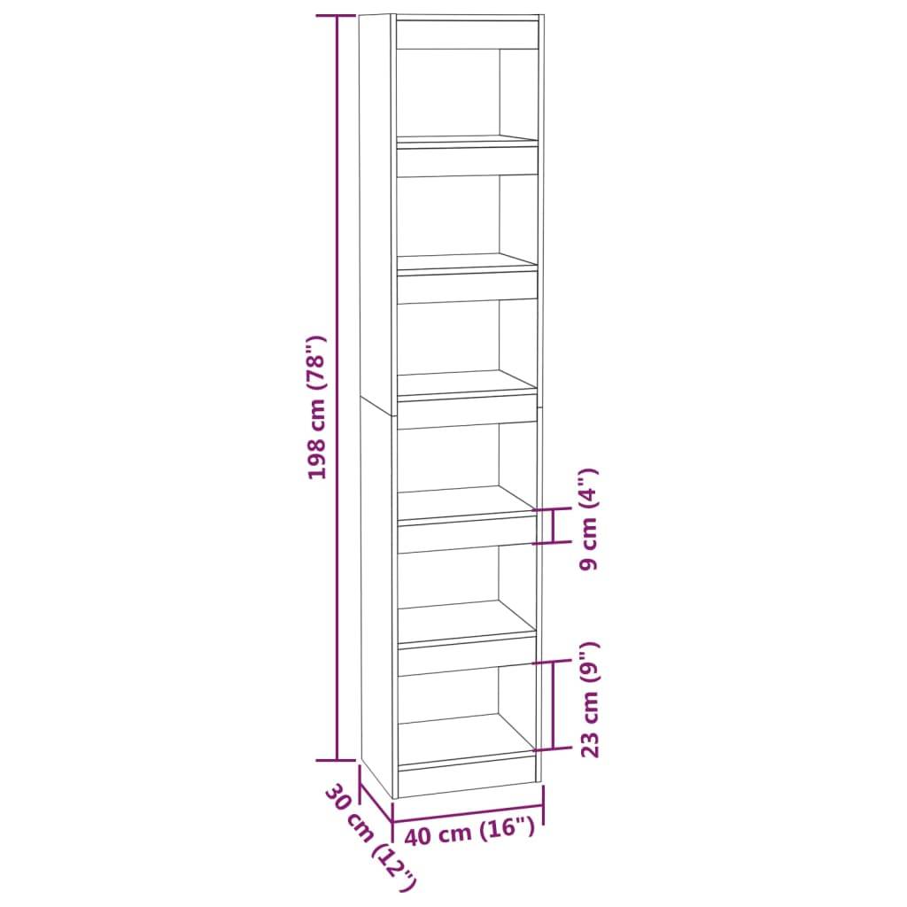 vidaXL Bücherregal/Raumteiler Weiß 40x30x198 cm