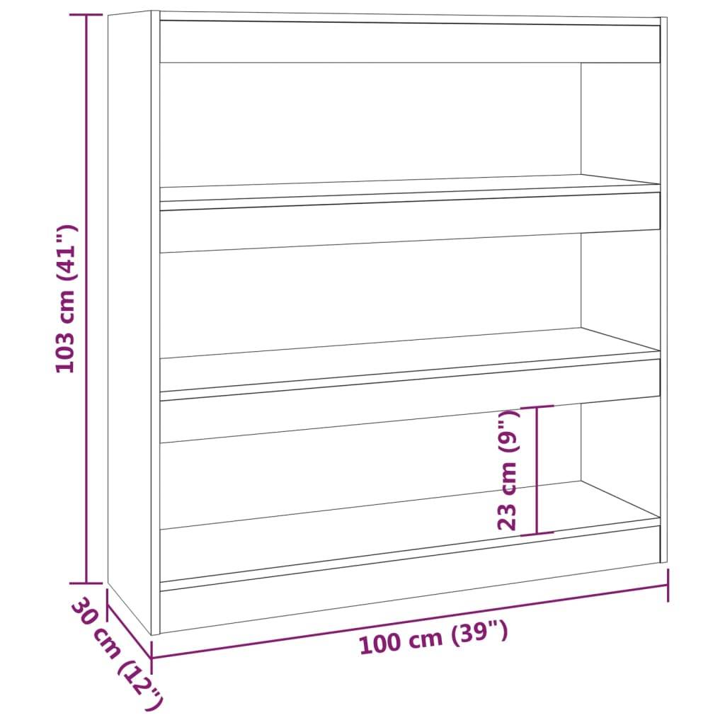 vidaXL Bücherregal/Raumteiler Sonoma-Eiche 100x30x103 cm