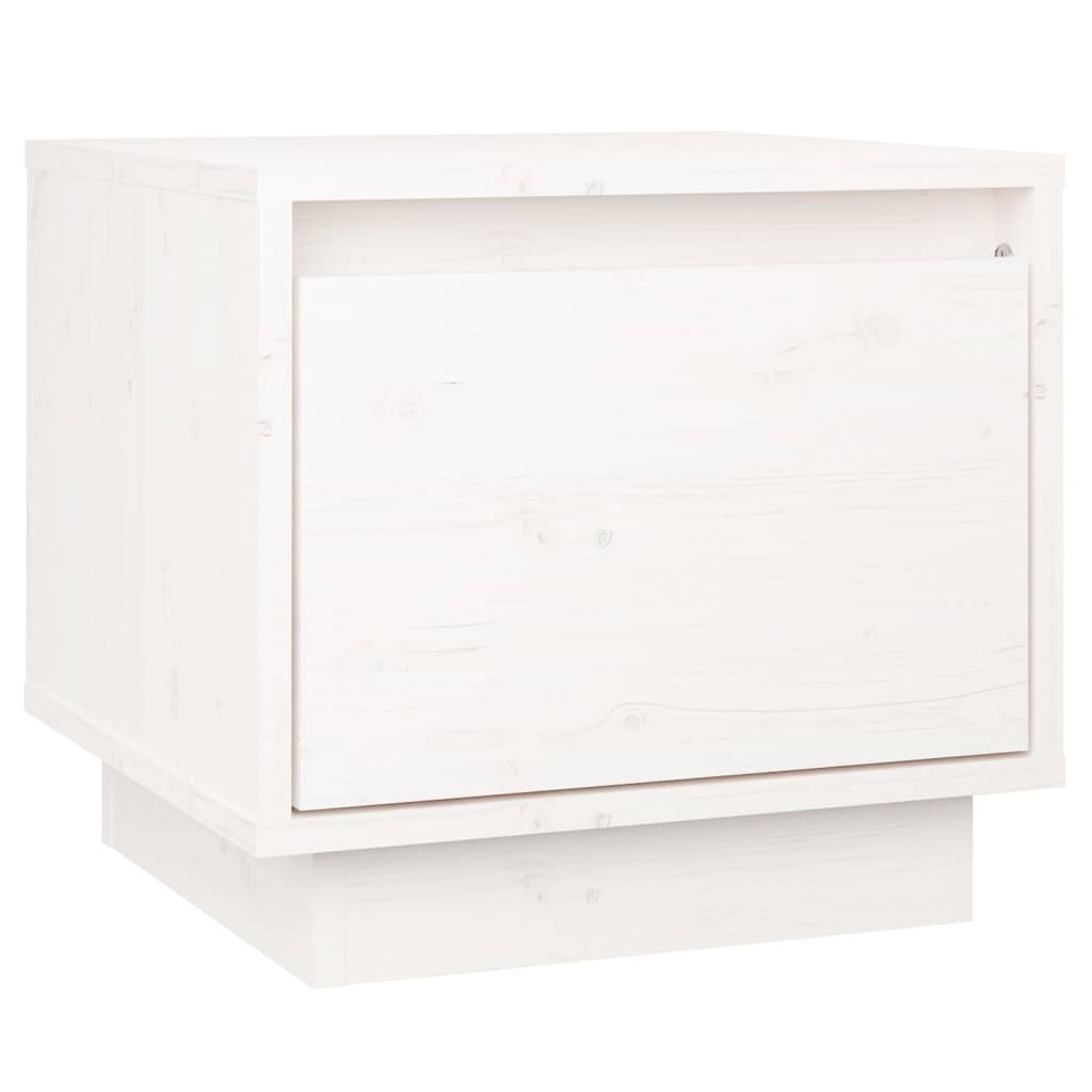 vidaXL Nachttisch Weiß 35x34x32 cm Massivholz Kiefer