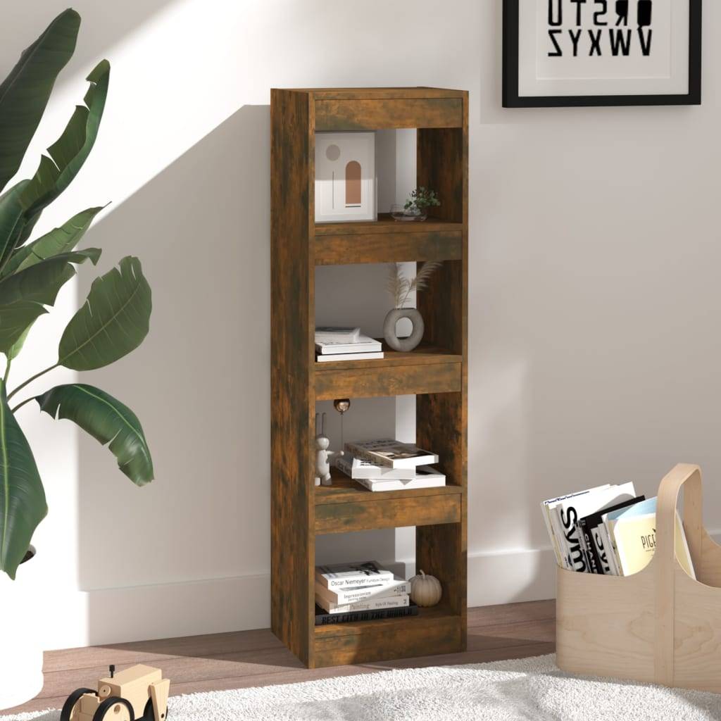 vidaXL Bücherregal/Raumteiler Räuchereiche 40x30x135 cm