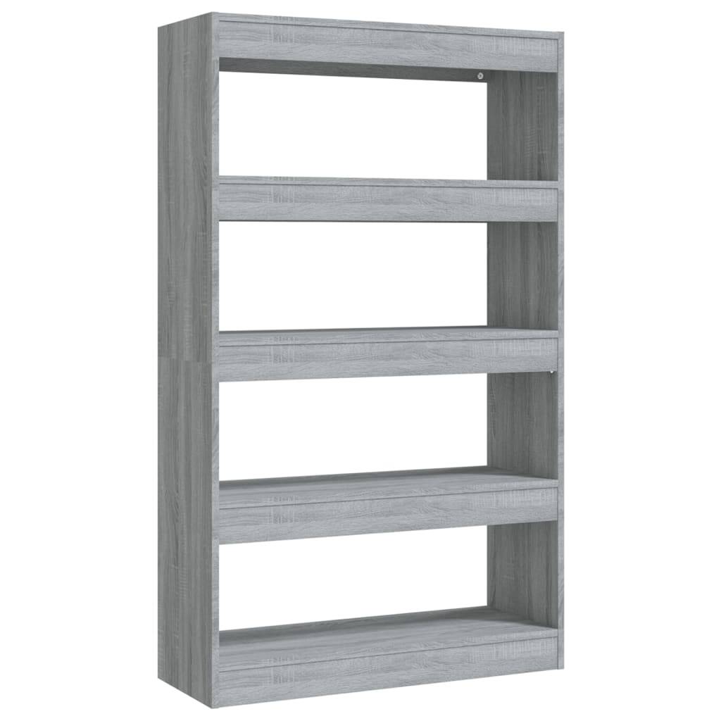 vidaXL Bücherregal/Raumteiler Grau Sonoma 80x30x135 cm Holzwerkstoff