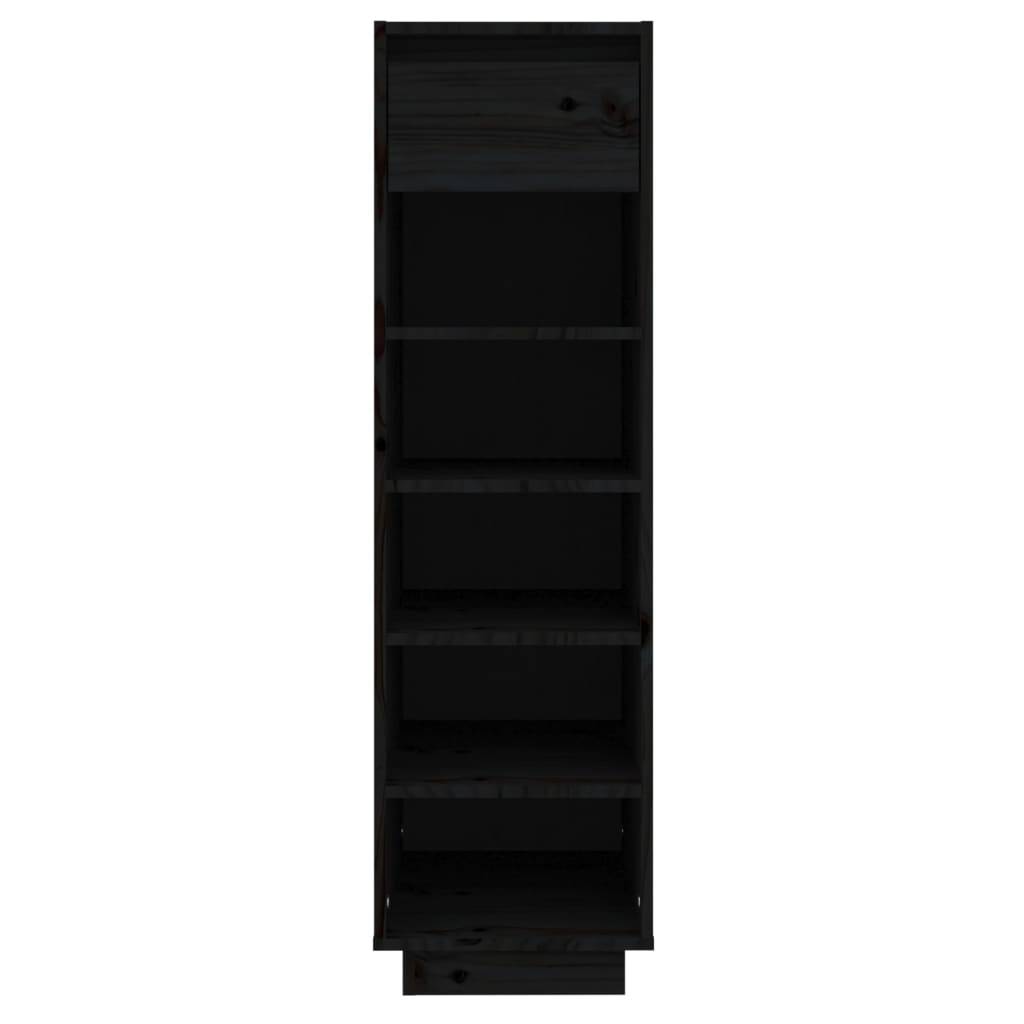 vidaXL Schuhregal Schwarz 30x34x105 cm Massivholz Kiefer