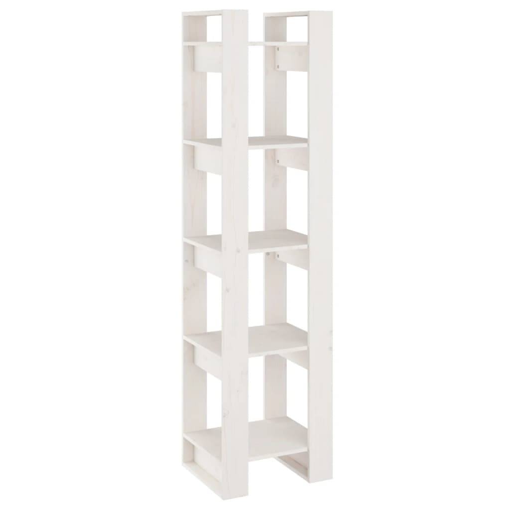 vidaXL Bücherregal/Raumteiler Weiß 41x35x160 cm Massivholz Kiefer