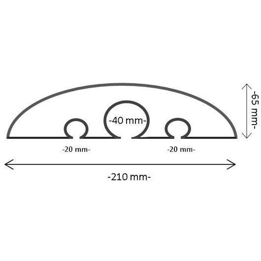 Schlauch- und Kabelbrücke bis 40 t, für Kabel bis Ø 40 mm, gelb, 1,2 m
