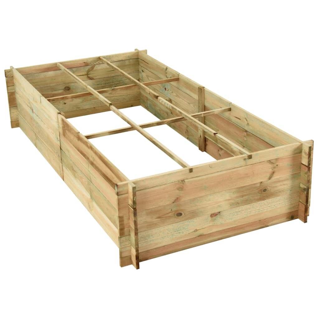 Pflanzkübel Hochbeet Kiefernholz Imprägniert 197 x 100 x 40 cm