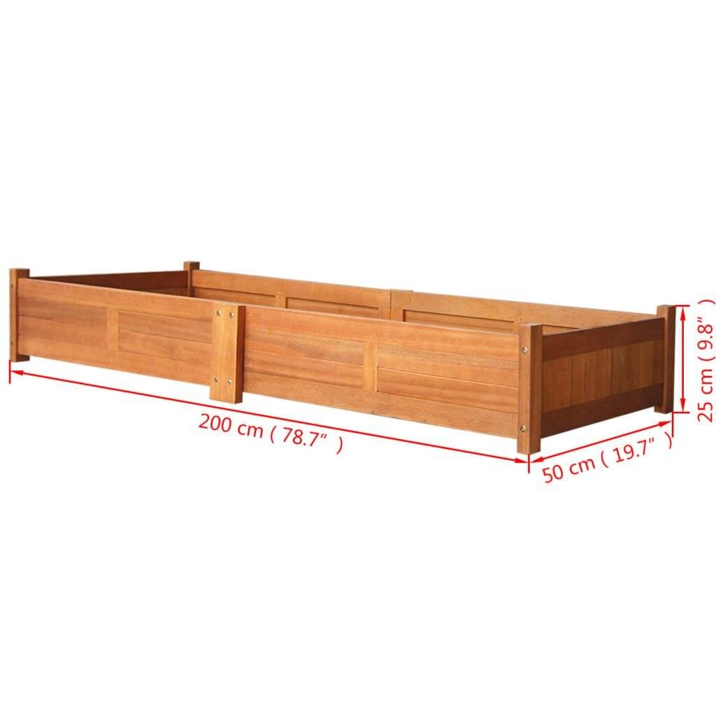 Garten-Pflanzkübel Akazienholz 200×50×25 cm
