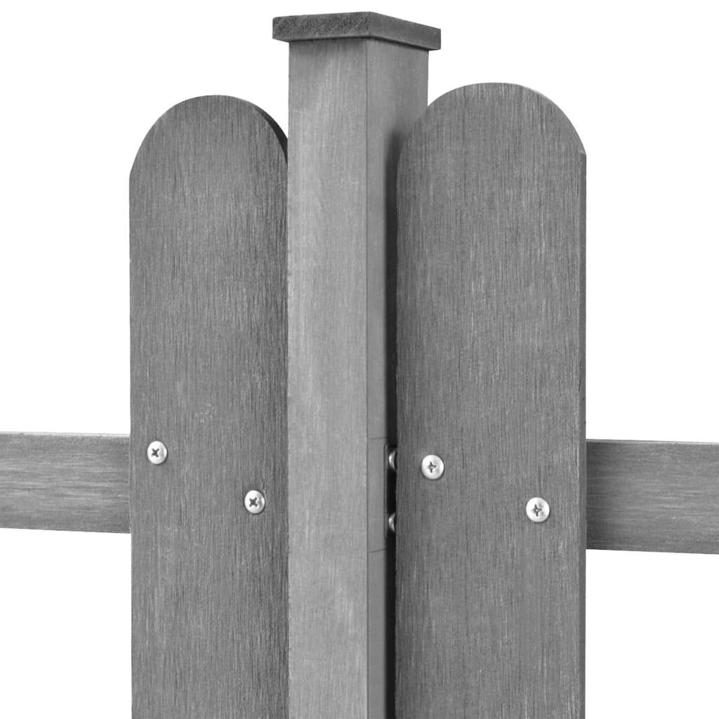 WPC Lattenzaun mit Pfosten 3 Stk. 6 m Lang 60 cm Hoch Grau
